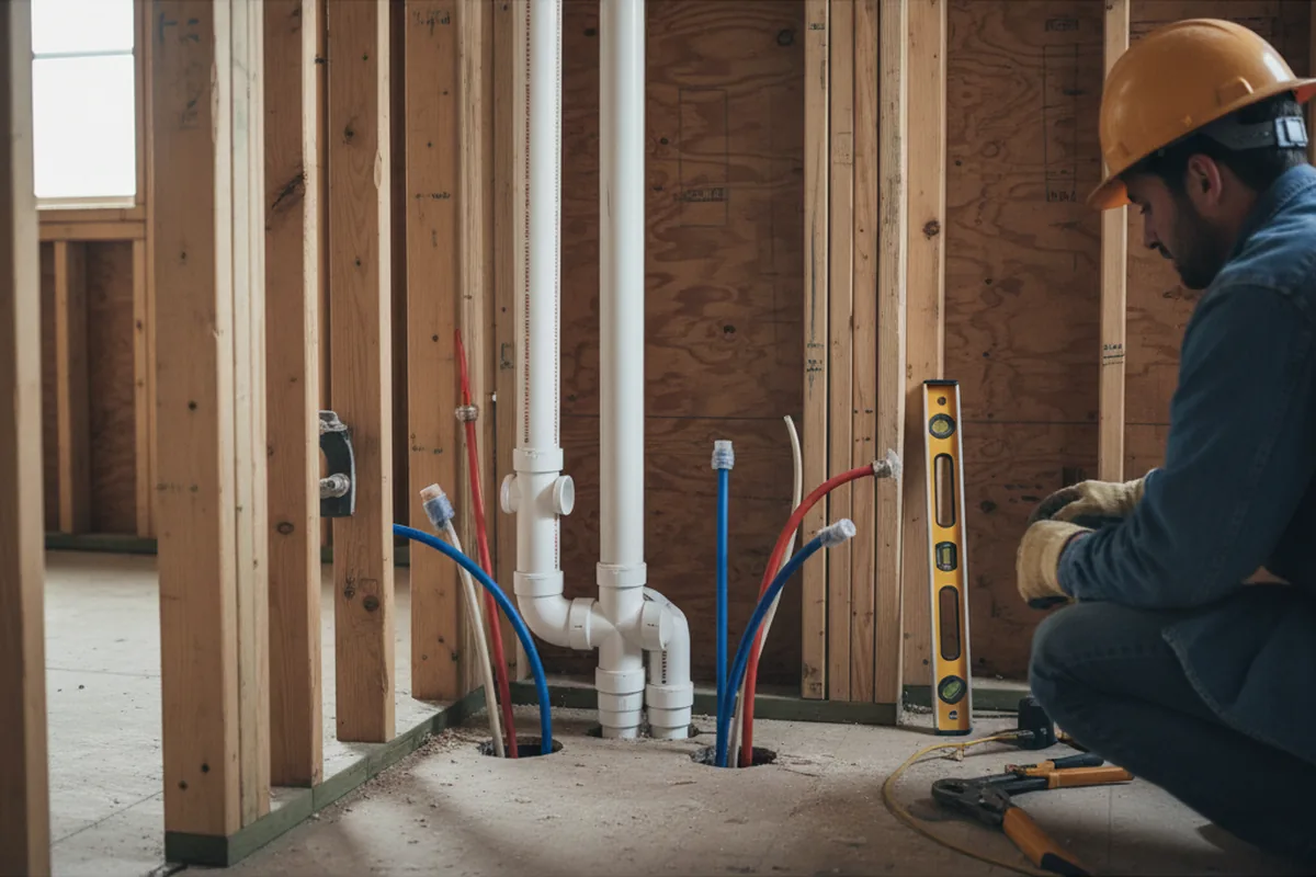 Drain and supply rough-in during Drain Cleaning in Rustburg